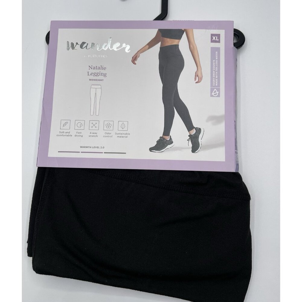 Wander by Hottotties Size XL Vivian Velour Black Leggings Soft High Base